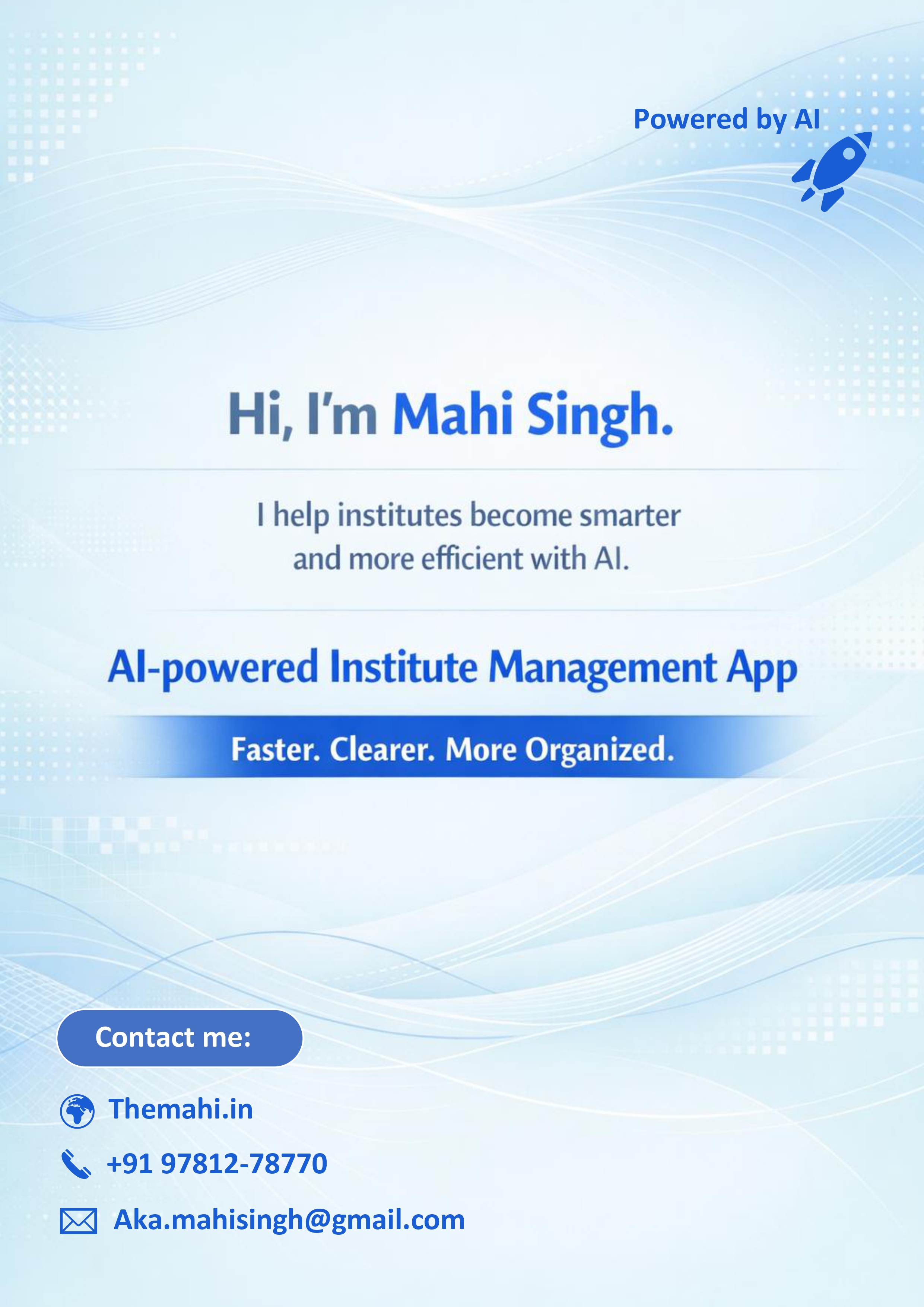 Institute Management App - Screen 1